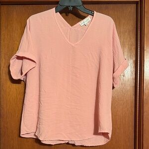 SHE + SKY Boutique Blush Pink Short Sleeve Top